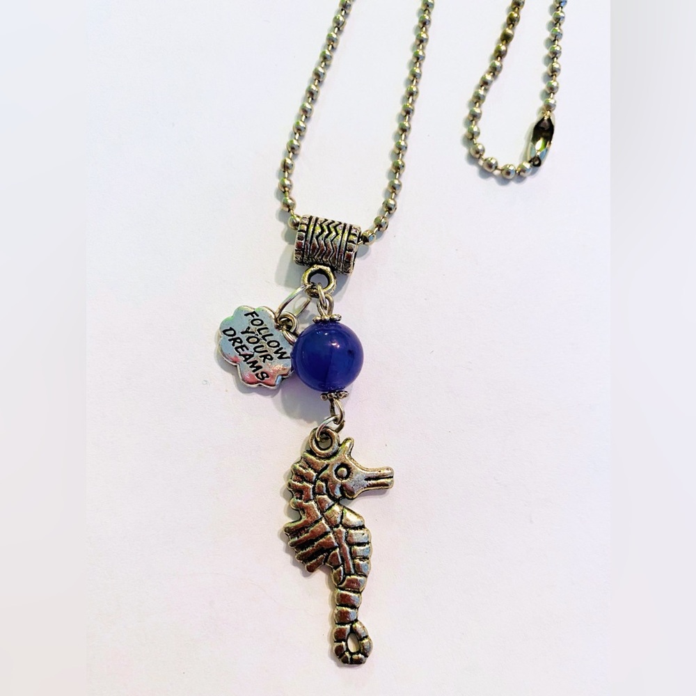 Follow your dreams seahorse pendant necklace